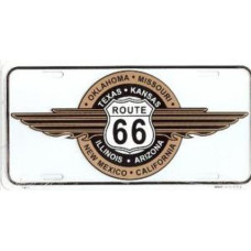 Route 66 8-States Wing License Plate 6x12 LP-1257