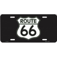 Černá plechová cedule - Route 66 30x15cm LP-1304