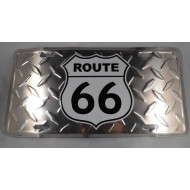 Aluminium Route 66 License Plate 6x12