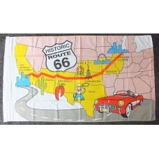 Autem po Route 66  velká vlajka 150x90cm