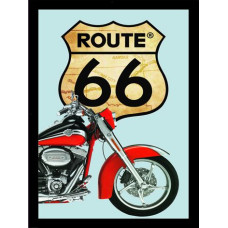 Route 66 Harley-Davidson motorcycle Mirror 8x12"