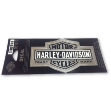 Harley Davidson menší chromová samolepka staré logo H-D 10,5 x 6,5 cm