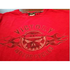 Pánské červené tričko Victory Motorcycles Skull lebka, M - jednou nošené