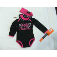 Baby Girls' 3-Piece Newborn Creeper Harley Davidson, 0-3 months