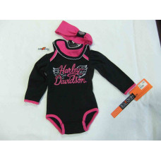 Baby Girls' 3-Piece Newborn Creeper Harley Davidson, 0-3 months