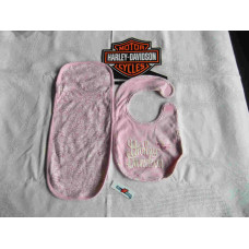 Harley-Davidson Baby Girls 2 Bib + Burp Cloth - set, Size 0/S