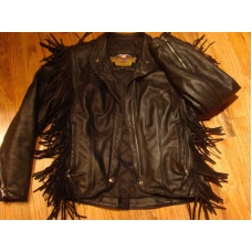 Harley Davidson Women's Leather Fringe Jacket - used