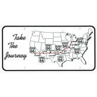 Route 66 Take The Journey Photo License Plate Sign 6x12