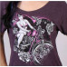 Dámské motorkářské fialové tričko dívka na motocyklu vel. M, L, XL