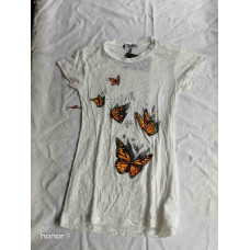 Harley Davidson Women's, butterflies T-shirt, White, Size XL