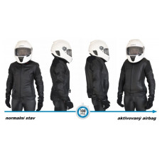 Dámská černá kožená airbagová bunda Helite pro motorkářky