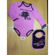 Harley-Davidson Girls Baby Cat Graphic Bodysuit & Bib Pink, 18 months
