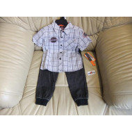Chlapecký set - 2 kusy - košile+kalhoty - Harley Davidson, vel.2 a 4 roky 