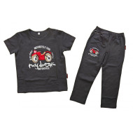 Devil's Wear - Big little devil black shirt and pants boy biker set (My Dream)