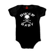 Biker Baby Black Skull Crossbones Onesie GYS1015, 6M