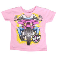 Official Paul Yaffe Bagger Nation Headless Biker Baby Girl Pink Shirt