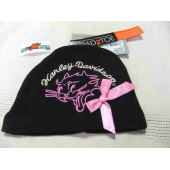 Harley-Davidson Baby Girls' Beanie, Rebel Kitty Newborn Cap, Blacsize NB