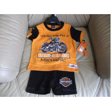 Dětský motorkářský set - tričko+kalhotky - Harley Davidson, vel. 3 měsíce až 2 roky
