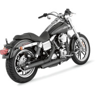 Vance Hines 3" Round Twin Slash Slip-On Exhaust Mufflers for Harley-Davidson Dyna 46837 - black