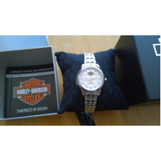 Harley-Davidson Women's Spoke Pattern Dial Wrist Watch Gold Accents 78L114