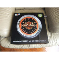 Harley-Davidson Bar & Shield LED Clock, Long Lasting Bright Orange, HDL-16633