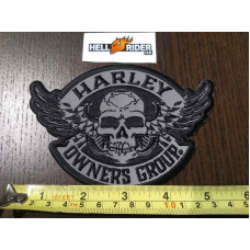 Harley Davidson HOG - small reflective Skull Rebel patch (new version) 5"