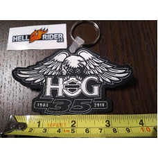 Harley Davidson HOG - small silver eagle 35th Anniversary keychain, 4"