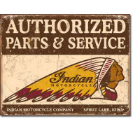 Indian Motorcycle Authorized Parts & Service Tin Sign 16"x12"