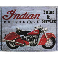 Indian 1953 ROADMASTER CHIEF Sales & Service Tin Sign 16"x12"