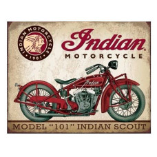 101 Indian Scout Motorcycle Tin Sign 16"x12"