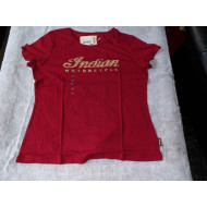 Womens shirt Logo Crew Neck Tee - Red by Indian Motorcycle  XL