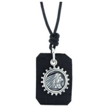 Indian Motorcycle Silver 925 Headdress Coin and Leather Tag Gear Pendant