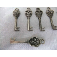 Skull Key Metal Keychain