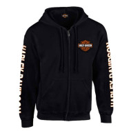Harley-Davidson Men's Hooded Sweatshirt, Bar & Shield Zip Black Hoodie 30299142 3XL