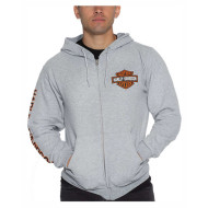 Harley-Davidson Men's Hooded Sweatshirt, Bar & Shield Zip, Black, XXL