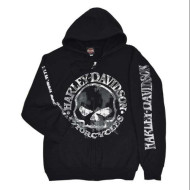 Harley-Davidson Men's Willie G Skull Hoodie Sweatshirt, Black, XL