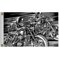 Velká vlajka Harley Skull Racers 150x90cm