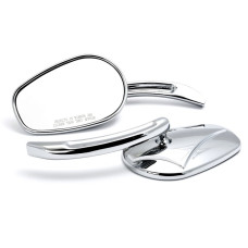 EU Approved Chrome Mirrors for Harley-Davidson E-mark - Twin Cam Style