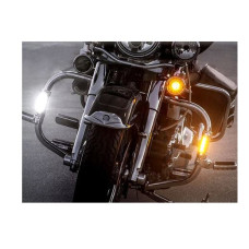 LED Fog Lights/turn signals for Harley Davidson Engine Guard - Black