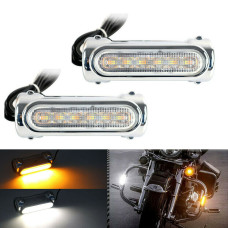 Chromová LED světla na padací rám 32mm - mlhovky/blinkry nejen pro Harley-Davidson 