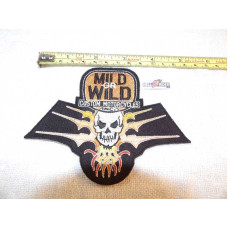 Harley Mild or Wild Skull in Flames Custom Motorcycles Inc. Patch