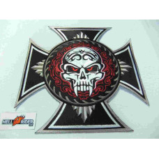XLarge Biker Skull Back Patch 9" x 9" - new