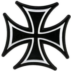 Small Maltese Cross Embroidered Patch 3x3