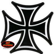 Large Maltese Cross Embroidered Patch 8x8