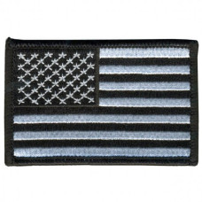 Černobílá nášivka americká vlajka - USA 7,5x5cm