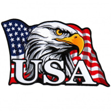 Motorkářská nášivka orel na vlajce USA 10cm