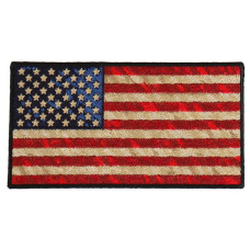 Distressed American USA Flag Embroidered Patch 5x3"