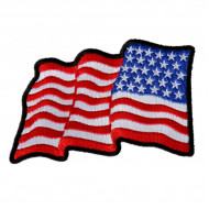 Hot Leathers USA Right Arm Wavy American Flag 4"x2" Patch