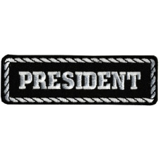 Motorcycle Club President Patch 4x1"
