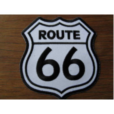 Nášivka Route 66 černobílá 10x10cm PPL9295
